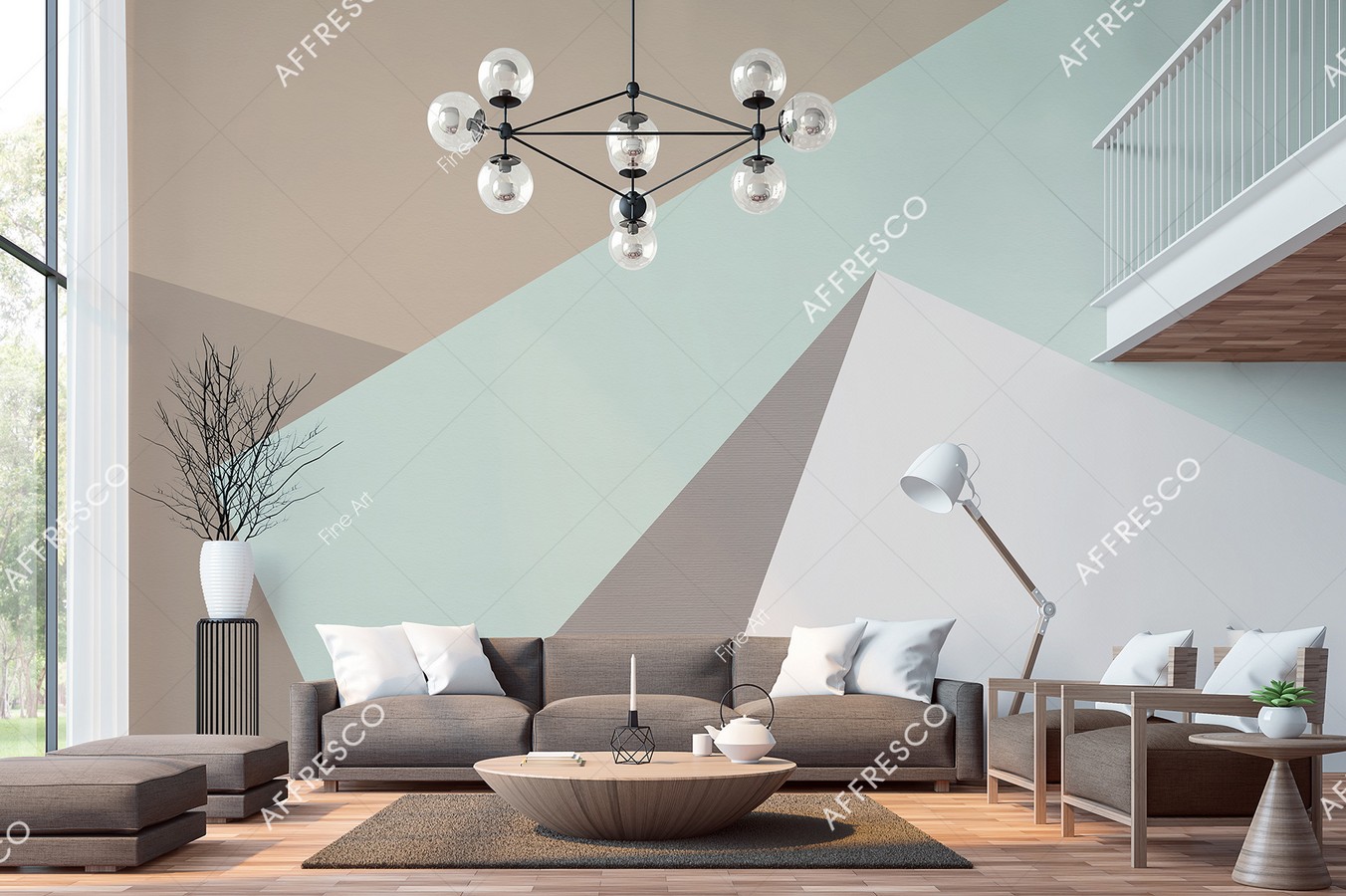 Панно Affresco Fine Art RE836-COL3 2x2,68 м фото в интерьере