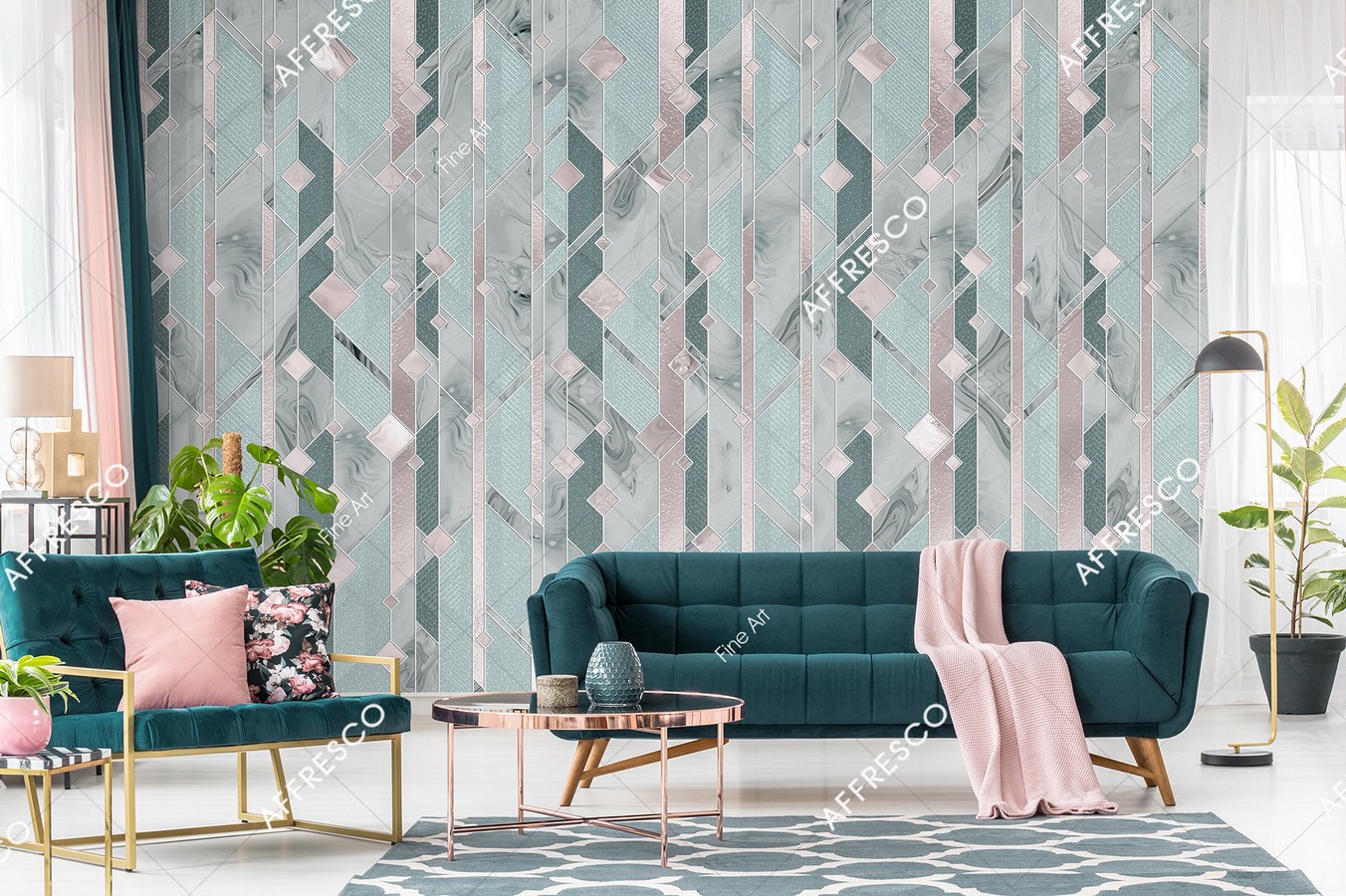 Панно Affresco Fine Art RE927-COL1 2x2,68 м фото в интерьере