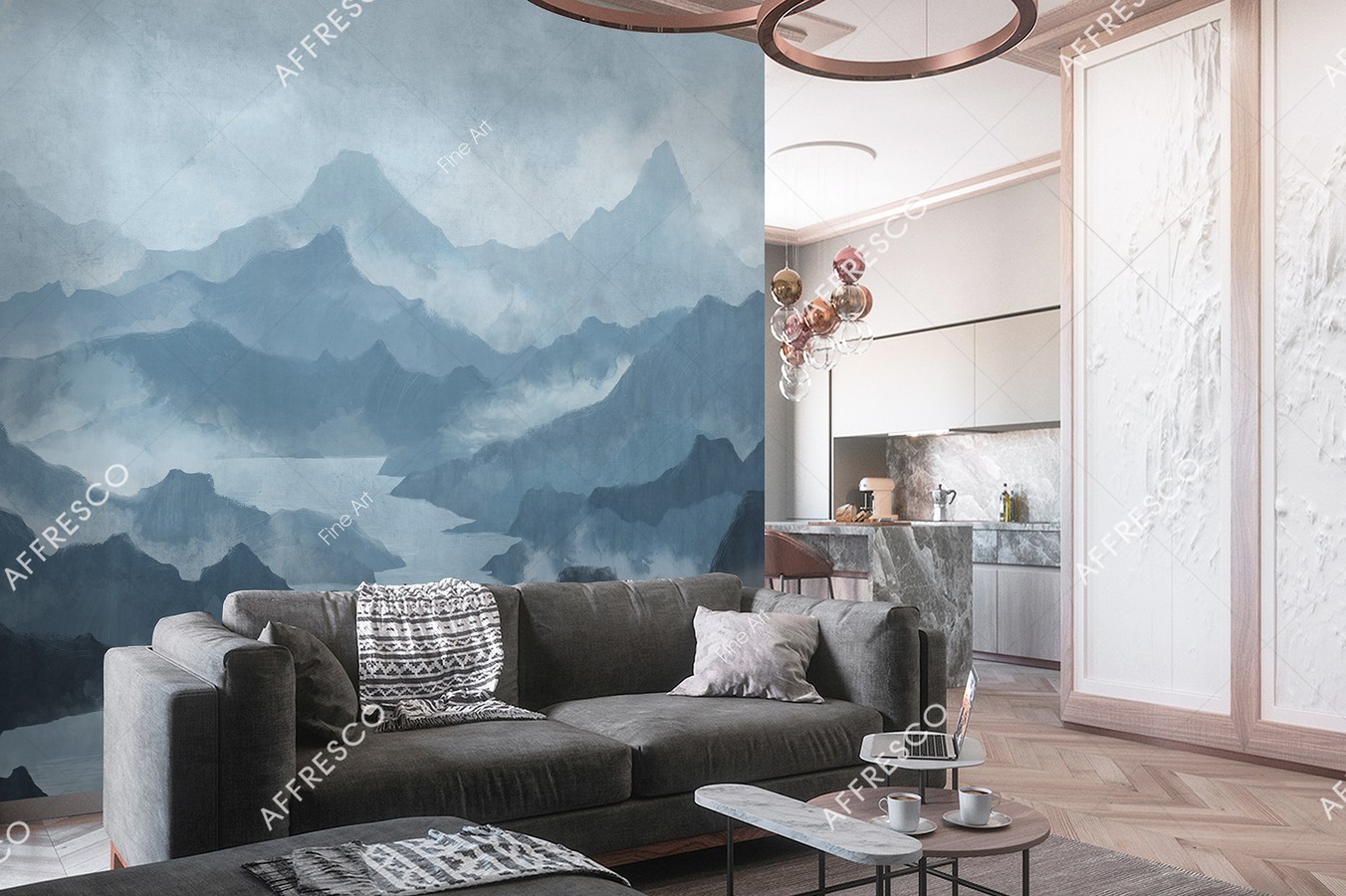 Панно Affresco Fine Art RE885-COL1 2x2,68 м фото в интерьере