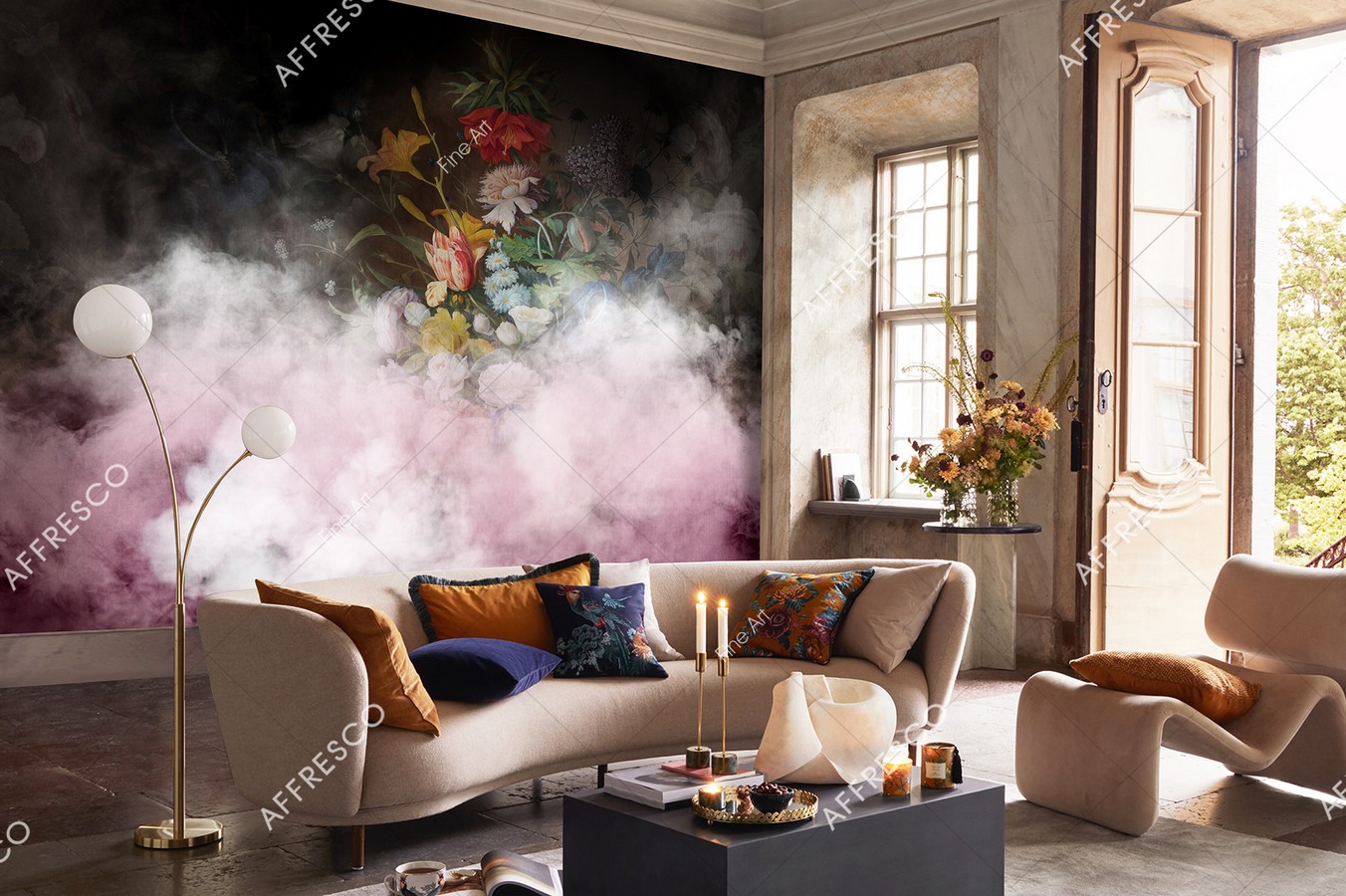 Панно Affresco Fine Art RE895-COL1 2x2,68 м фото в интерьере