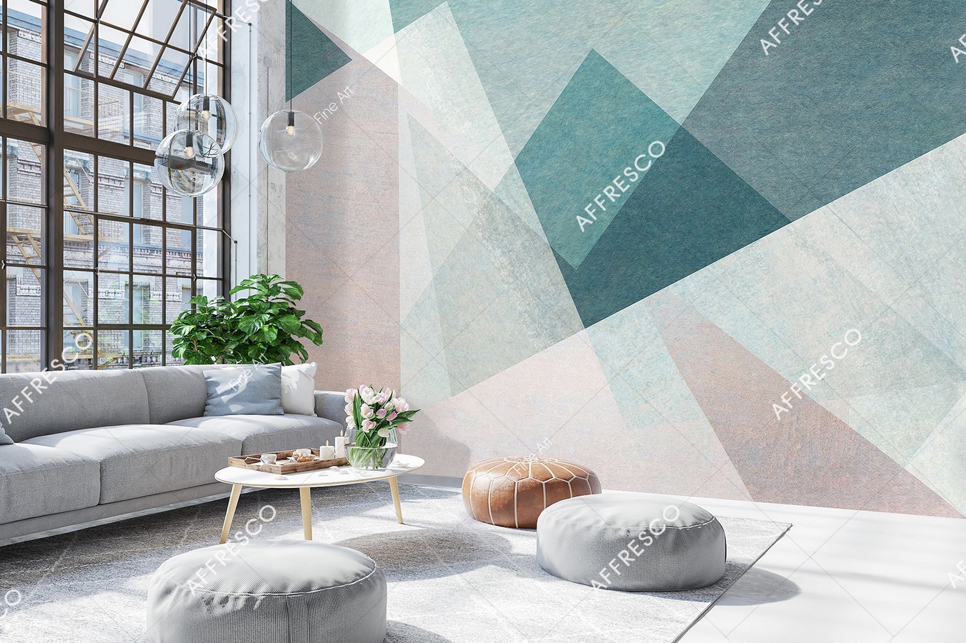 Панно Affresco Fine Art RE807-COL1 2x3,35 м фото в интерьере