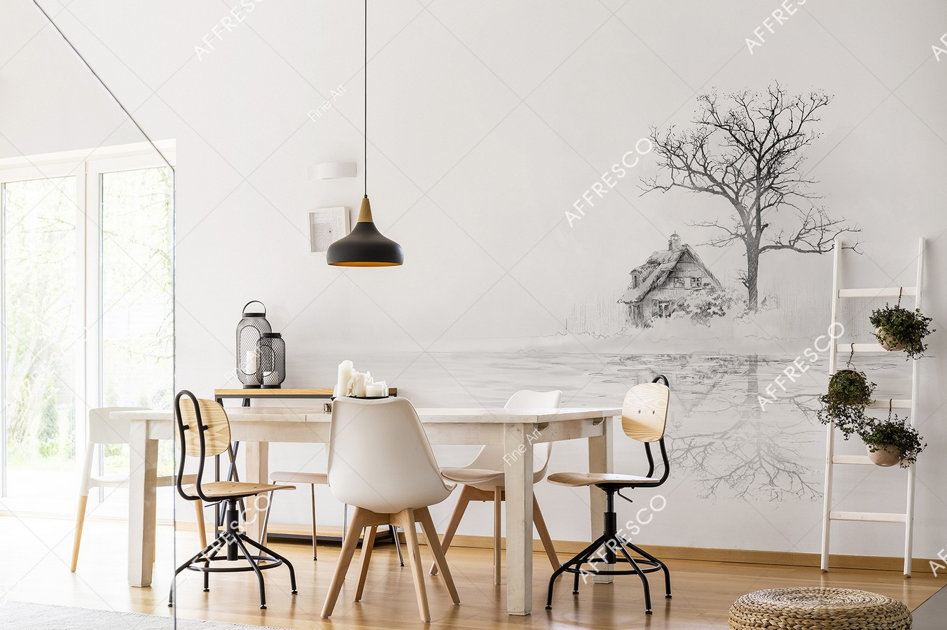 Панно Affresco Fine Art RE937-COL1 2x2,68 м фото в интерьере