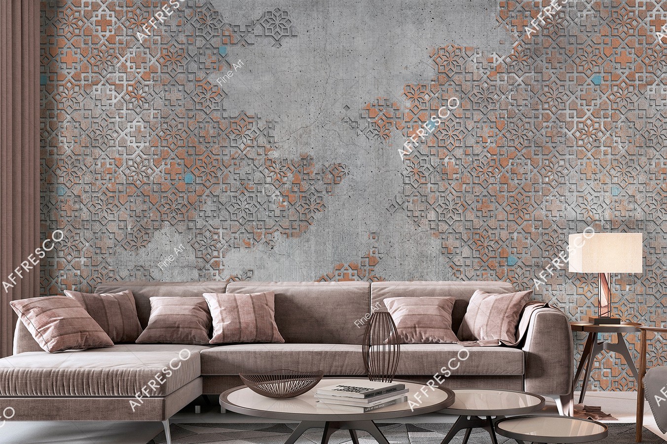 Панно Affresco Fine Art RE910-COL2 2x2,68 м фото в интерьере