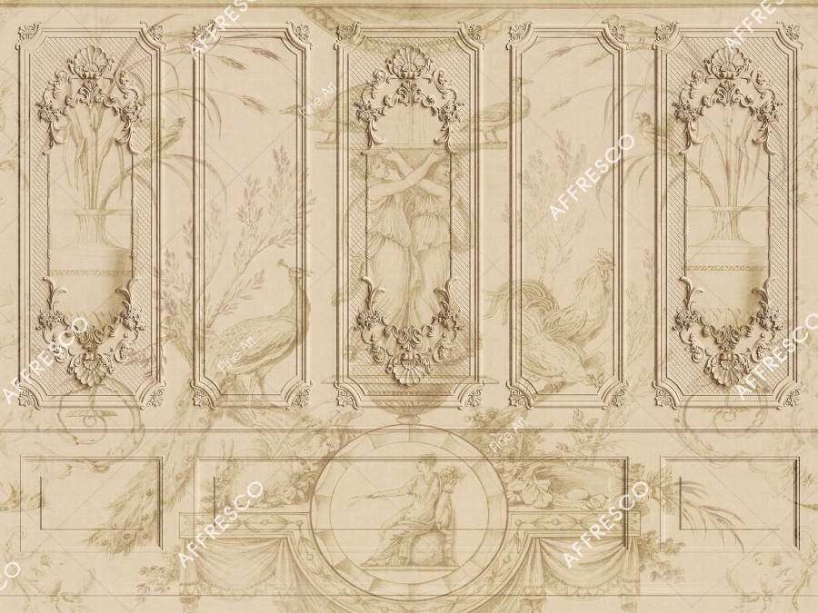 Панно Affresco Fine Art RE864-COL4 2x2,68 м Панно Affresco Fine Art RE864-COL4 2x2,68 м