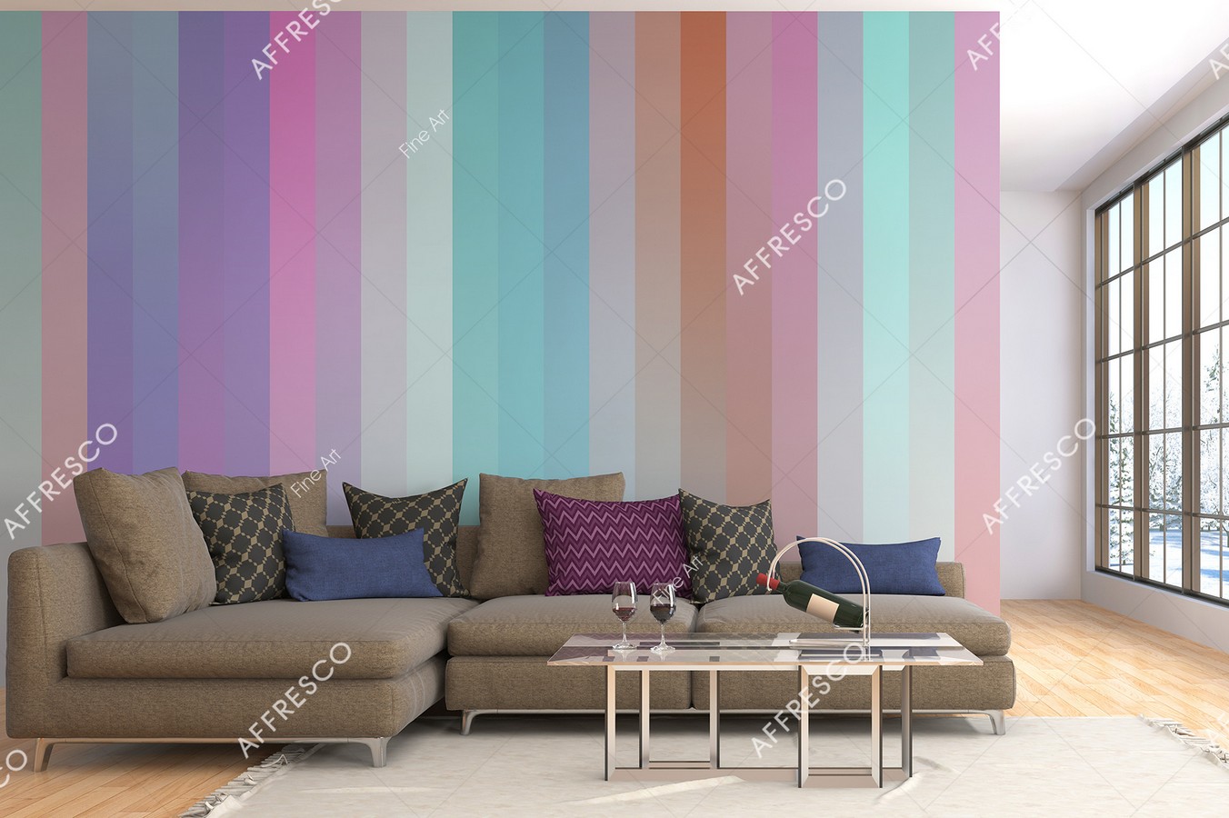 Панно Affresco Fine Art RE858-COL4 2x2,68 м фото в интерьере