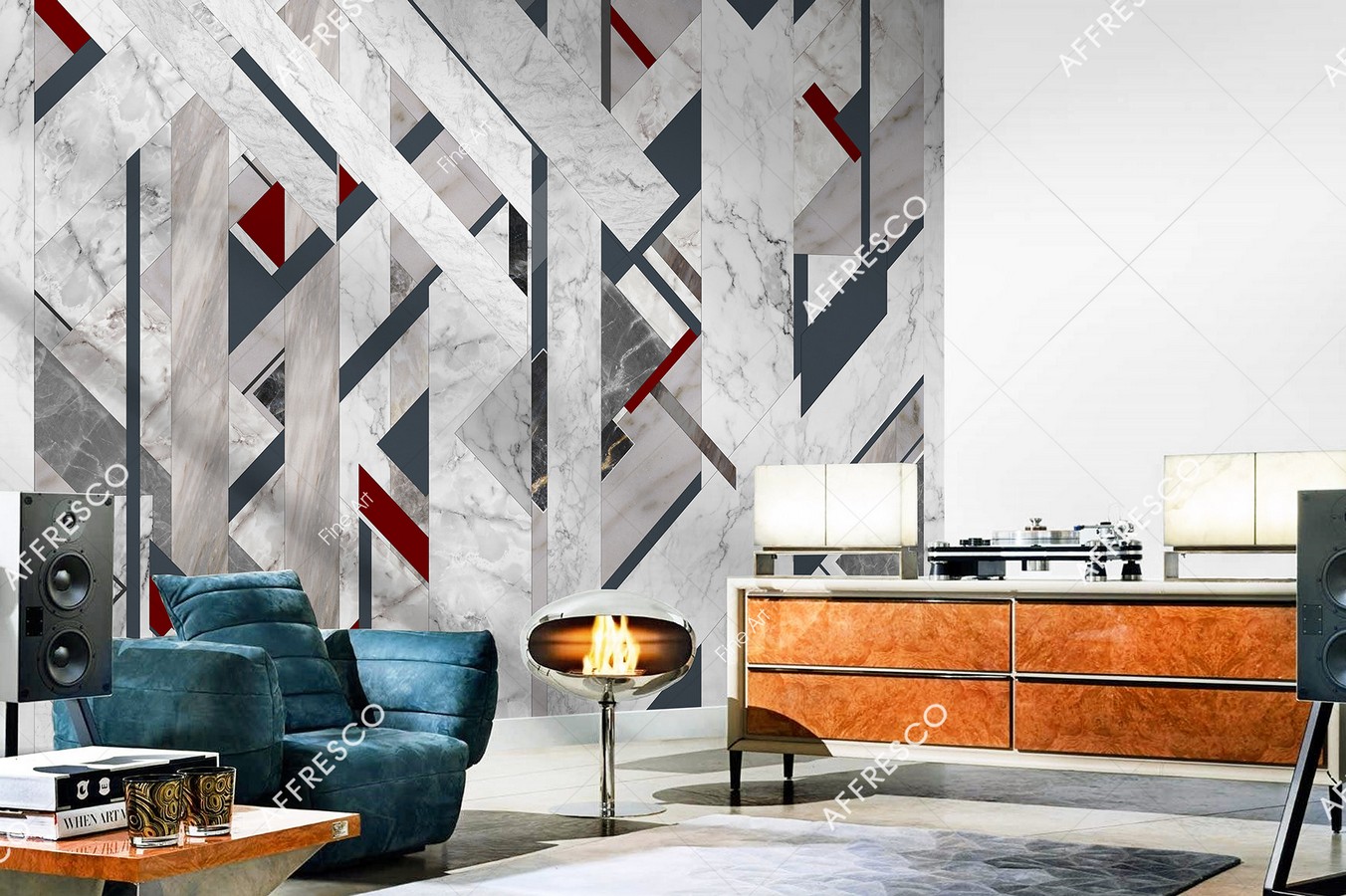 Панно Affresco Fine Art RE911-COL1 2x2,68 м фото в интерьере