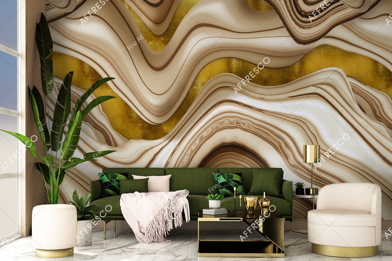 Панно Affresco Fine Art RE892-COL1 2x2,68 м фото в интерьере