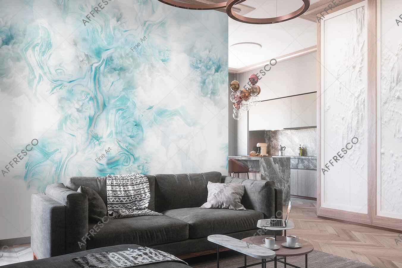 Панно Affresco Fine Art RE899-COL4 2x2,01 м фото в интерьере