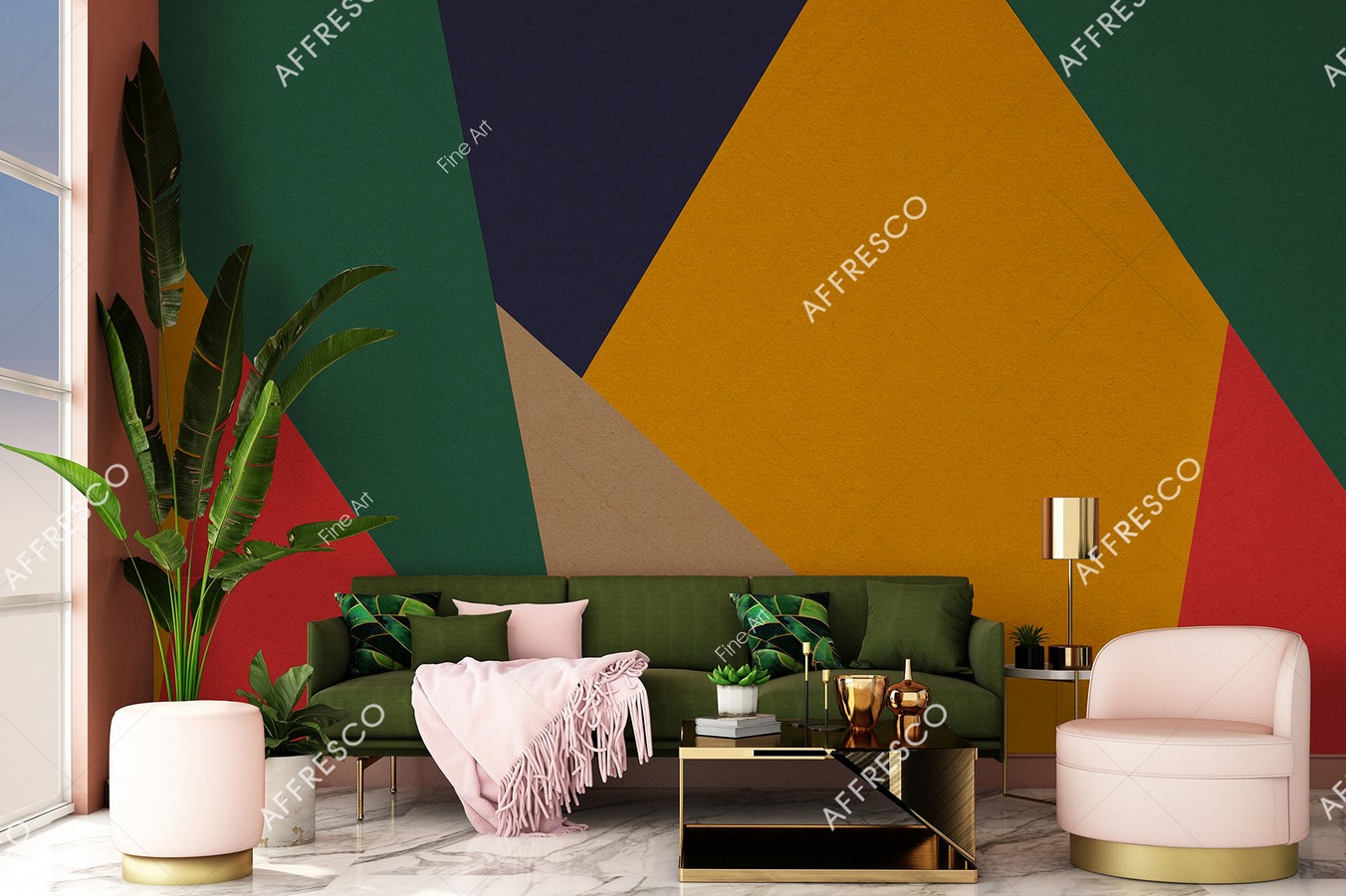 Панно Affresco Fine Art RE840-COL1 2x2,68 м фото в интерьере