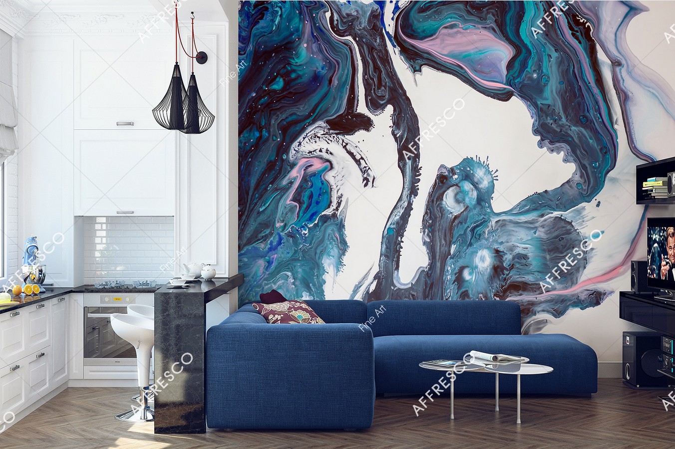 Панно Affresco Fine Art RE825-COL1 2x2,68 м фото в интерьере