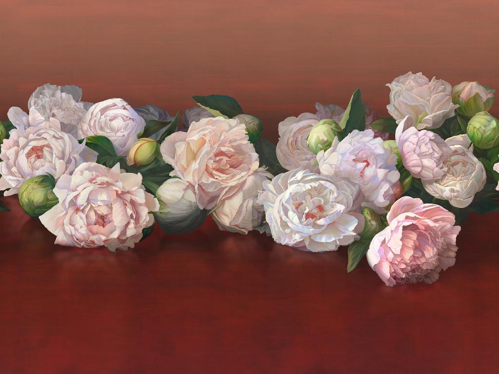 Панно Affresco Wallpaper Part 1 Peonies AB48-COL4 2x2,68 м