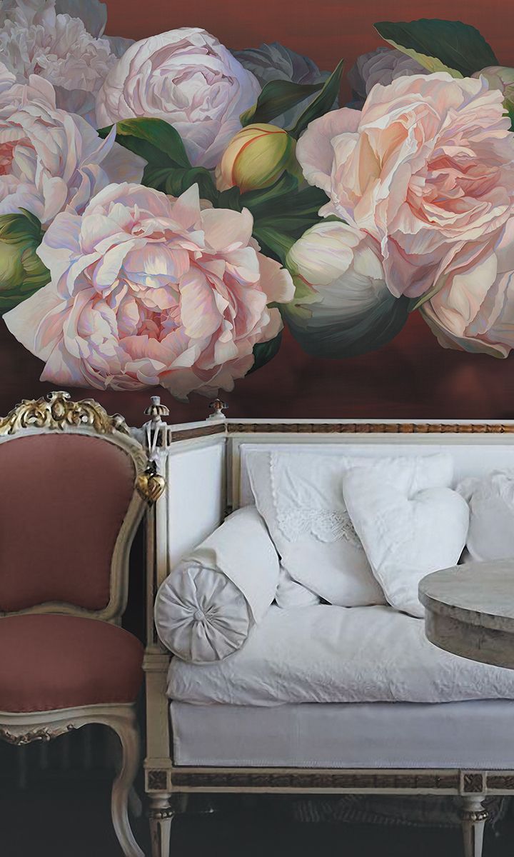 Панно Affresco Wallpaper Part 1 Peonies AB48-COL4 2x2,68 м фото в интерьере