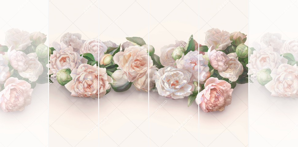 Панно Affresco Wallpaper Part 1 Peonies AB48-COL6 2x2,68 м