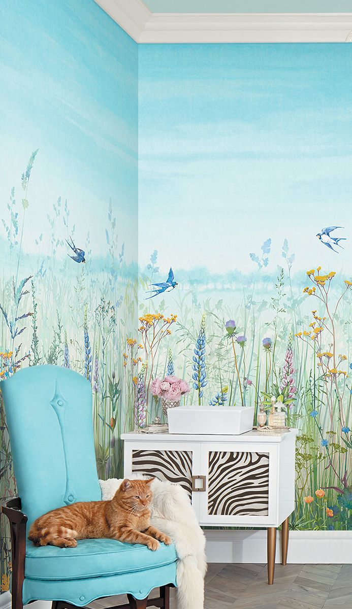 Панно Affresco Wallpaper Part 1 Flower Field JV41-COL1 2x2,01 м фото в интерьере