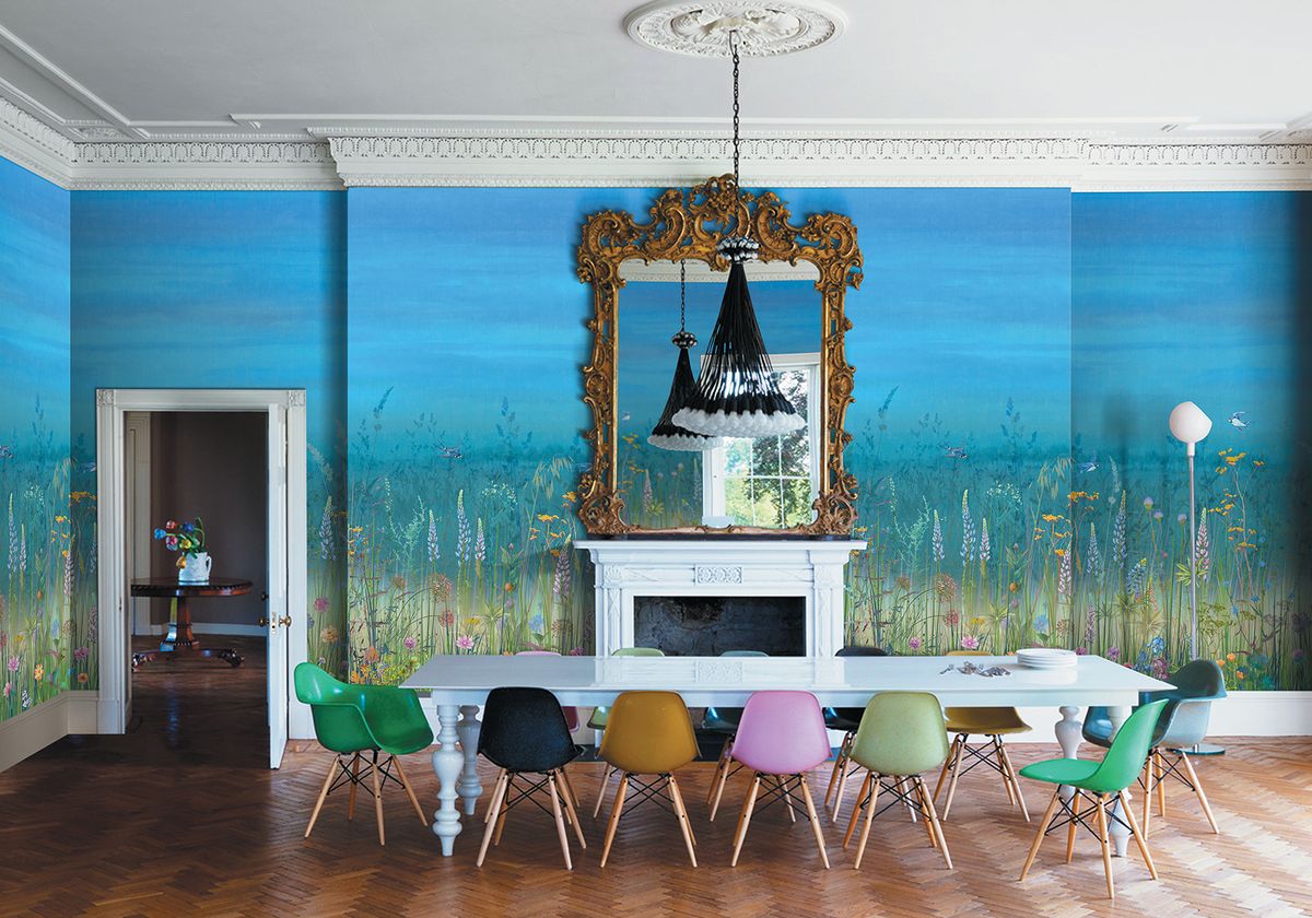 Панно Affresco Wallpaper Part 1 Flower Field JV41-COL2 2x2,01 м фото в интерьере