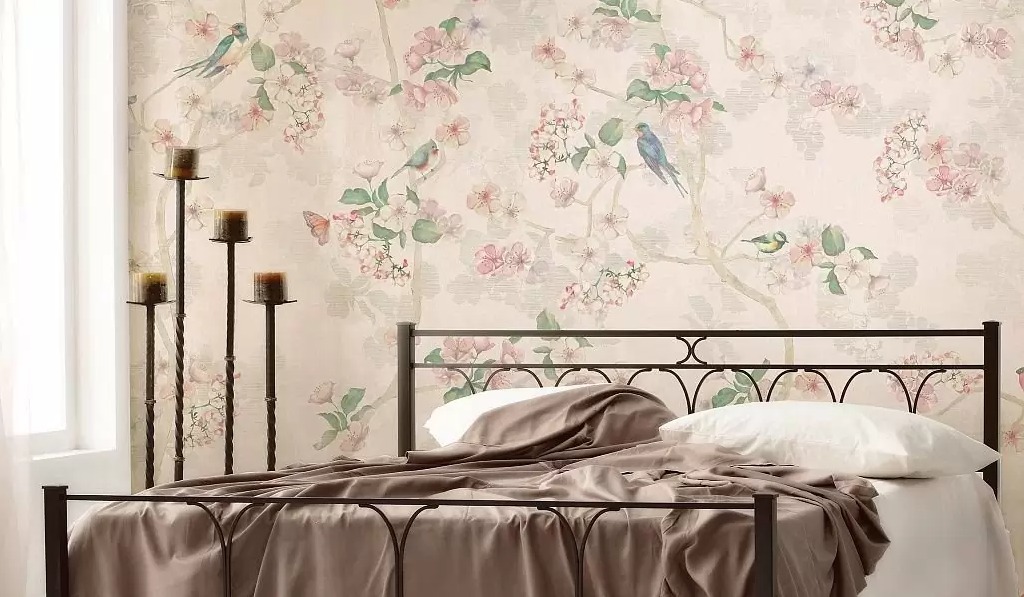 Панно Affresco Wallpaper Part 1 Floral Melody AB50-COL1 2x2,68 м фото в интерьере