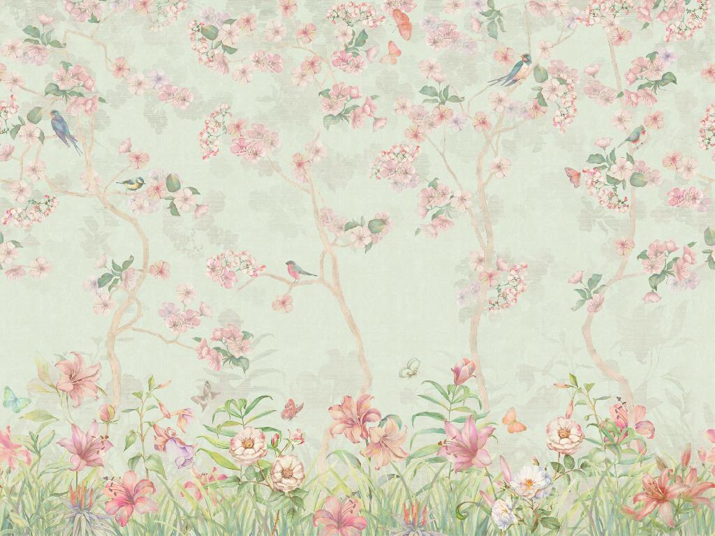 Панно Affresco Wallpaper Part 1 Floral Melody AB50-COL2 2x2,68 м