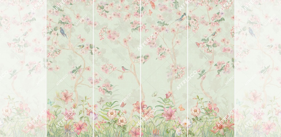 Панно Affresco Wallpaper Part 1 Floral Melody AB50-COL2 2x2,68 м