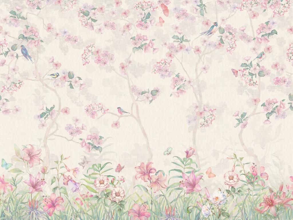 Панно Affresco Wallpaper Part 1 Floral Melody AB50-COL3 2x2,68 м