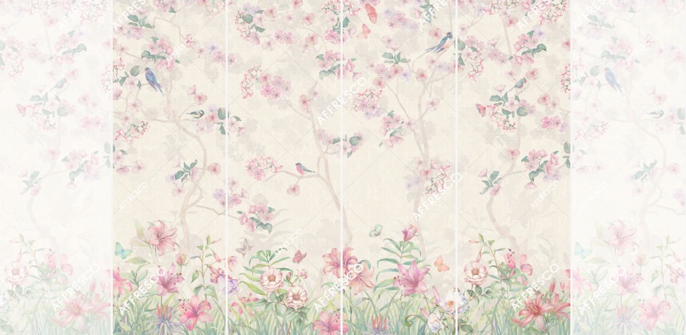 Панно Affresco Wallpaper Part 1 Floral Melody AB50-COL3 2x2,68 м