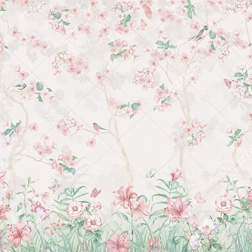 Панно Affresco Wallpaper Part 1 Floral Melody AB50-COL4 2x2,68 м
