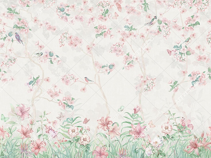Панно Affresco Wallpaper Part 1 Floral Melody AB50-COL4 2x2,68 м