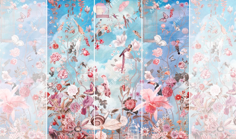 Панно Affresco Wallpaper Part 1 Morning in tsvetarium AB56-COL3 2x2,01 м