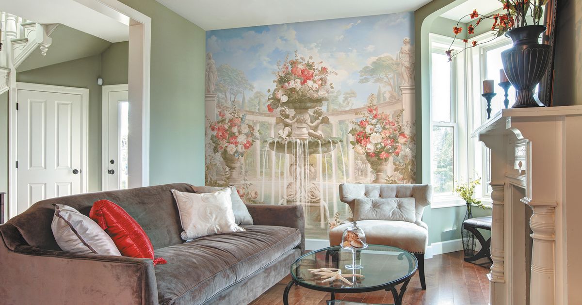 Панно Affresco Wallpaper Part 1 Fountain of Fortune AF737-COL2 2,4x2,55 м фото в интерьере