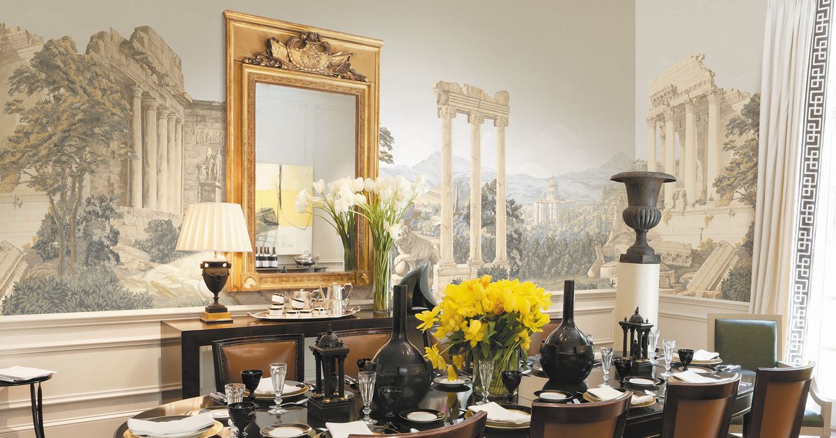 Панно Affresco Wallpaper Part 1 Antique Landscape AF740-COL2 2,4x4,6 м фото в интерьере