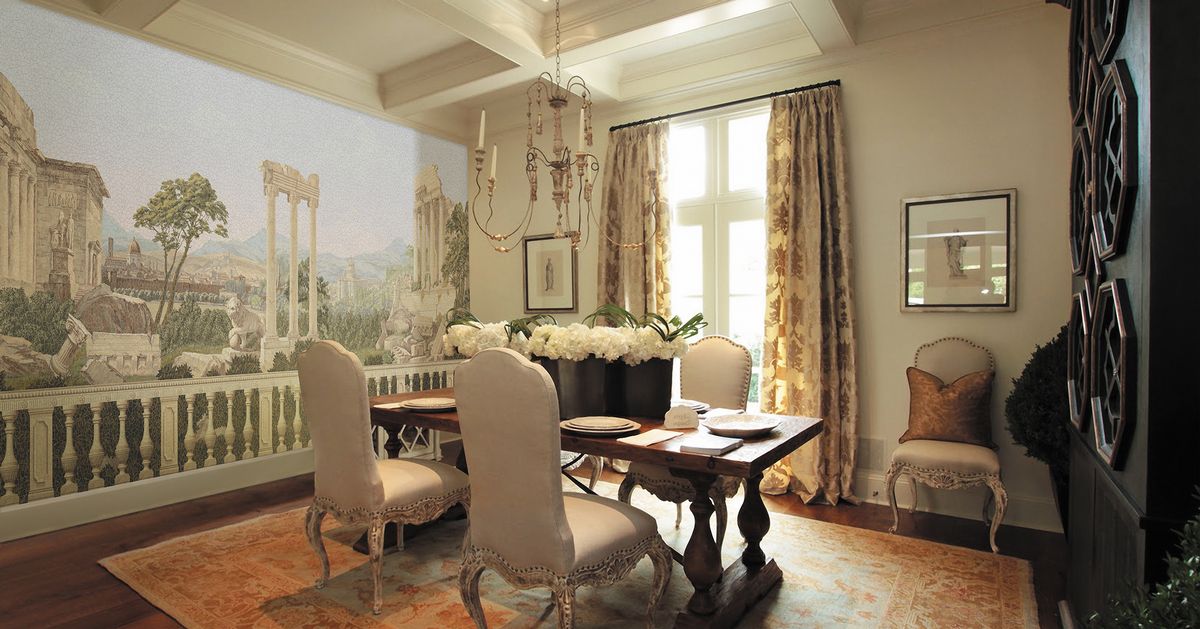 Панно Affresco Wallpaper Part 1 Antique Landscape AF740-COL4 2,4x4,6 м фото в интерьере