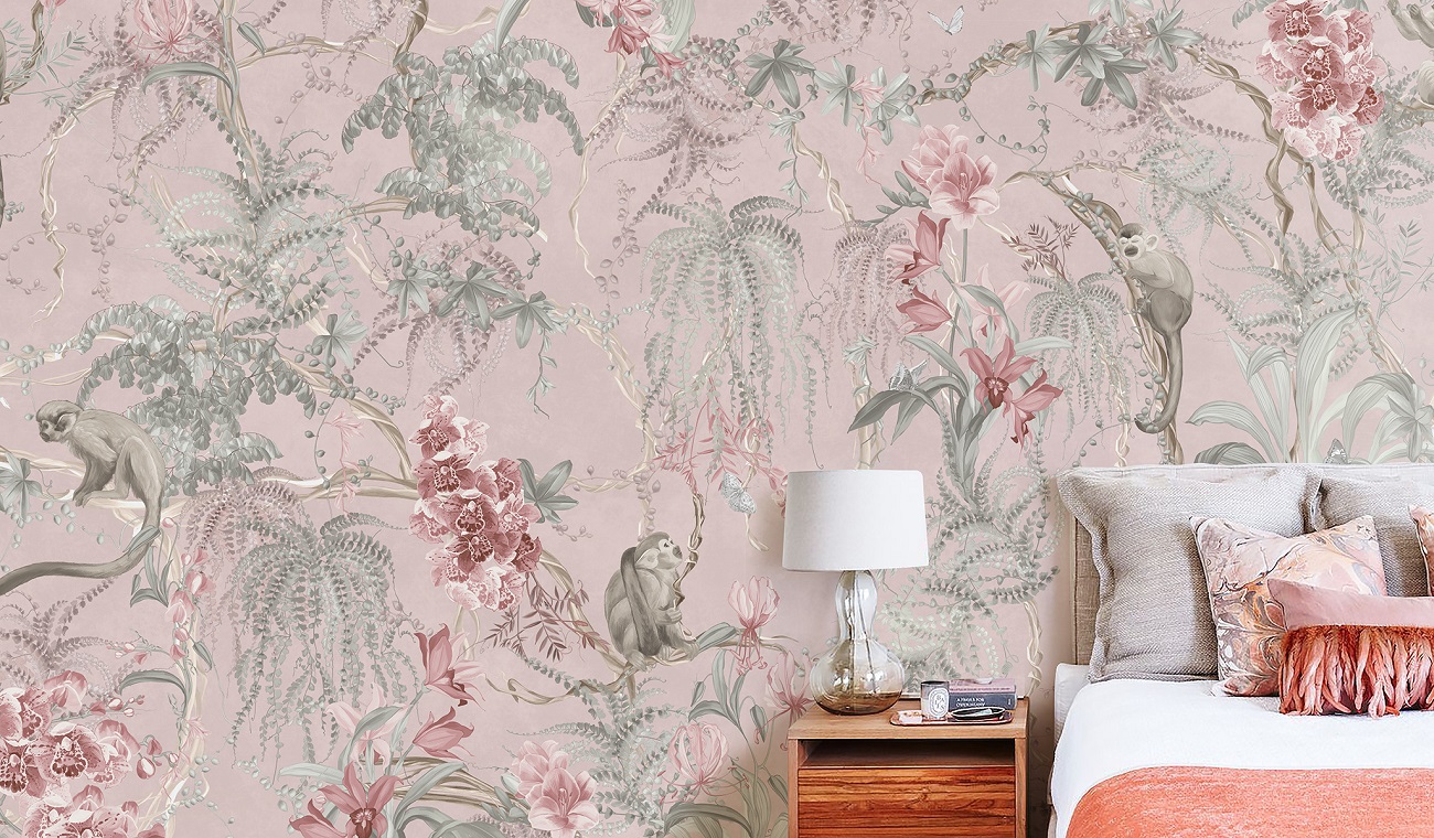 Панно Affresco Wallpaper Part 1 Monkeys AF959-COL1 2x2,01 м фото в интерьере