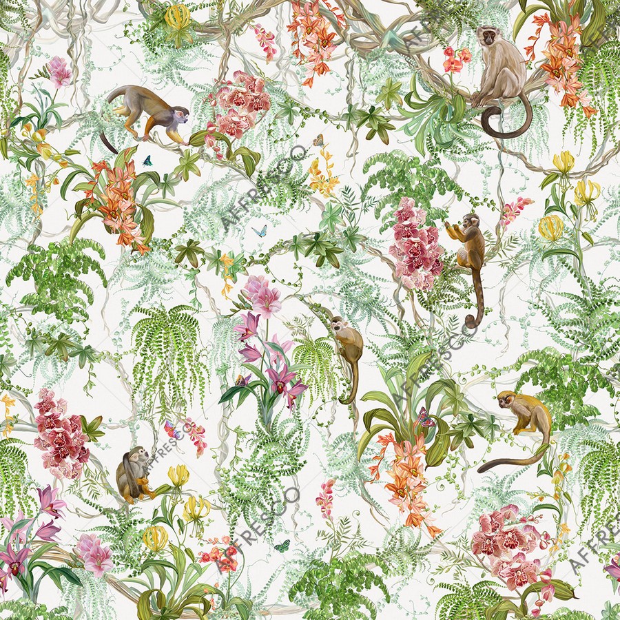 Панно Affresco Wallpaper Part 1 Monkeys AF959-COL2 2x2,01 м