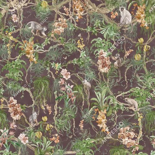 Панно Affresco Wallpaper Part 1 Monkeys AF959-COL4 2x2,01 м