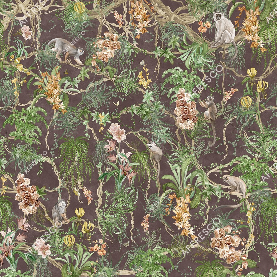 Панно Affresco Wallpaper Part 1 Monkeys AF959-COL4 2x2,01 м