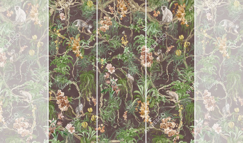 Панно Affresco Wallpaper Part 1 Monkeys AF959-COL4 2x2,01 м