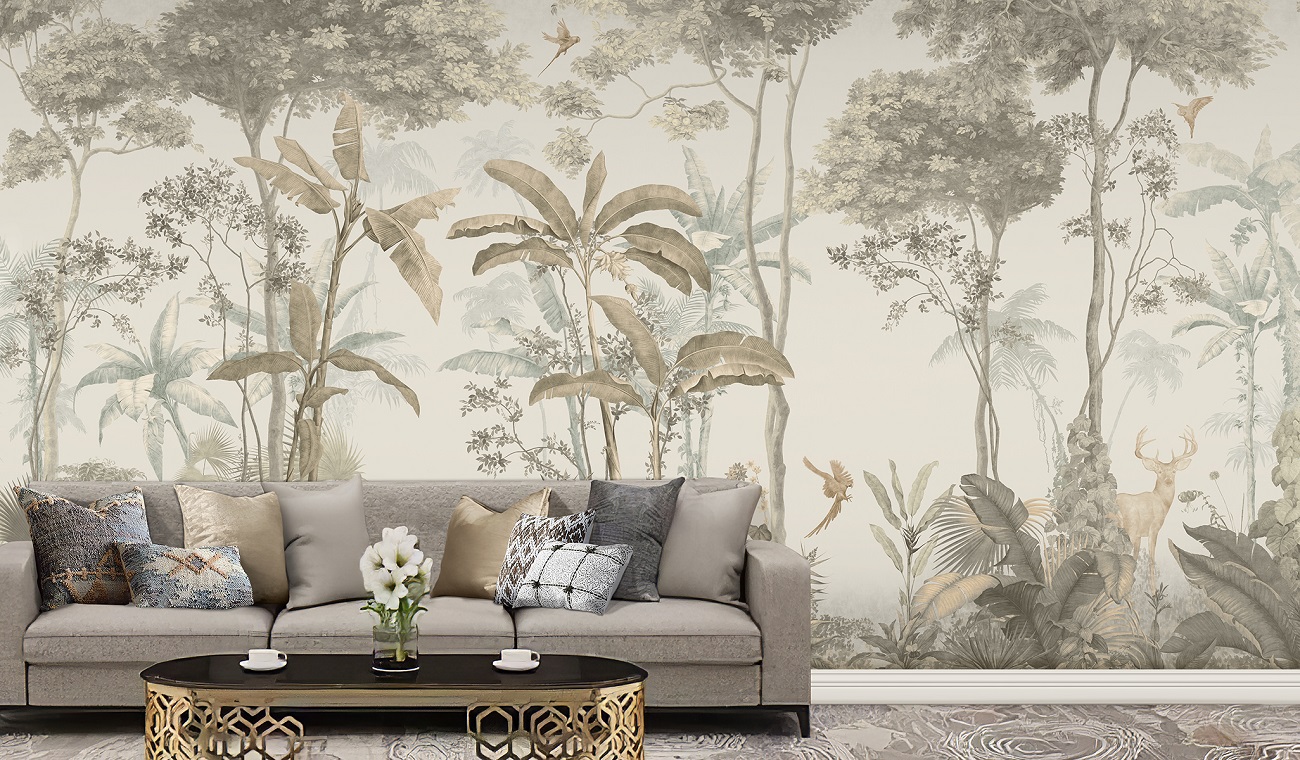 Панно Affresco Wallpaper Part 1 French Garden AF953-COL3 2x4,02 м фото в интерьере