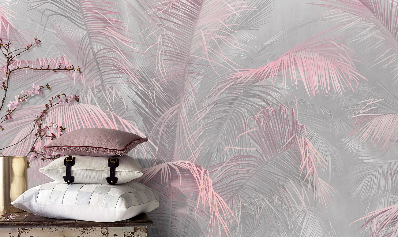 Панно Affresco Wallpaper Part 1 Tropical Branches AF950-COL3 2x2,68 м фото в интерьере