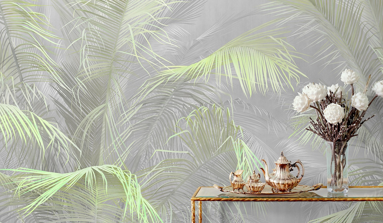 Панно Affresco Wallpaper Part 1 Tropical Branches AF950-COL6 2x2,68 м фото в интерьере