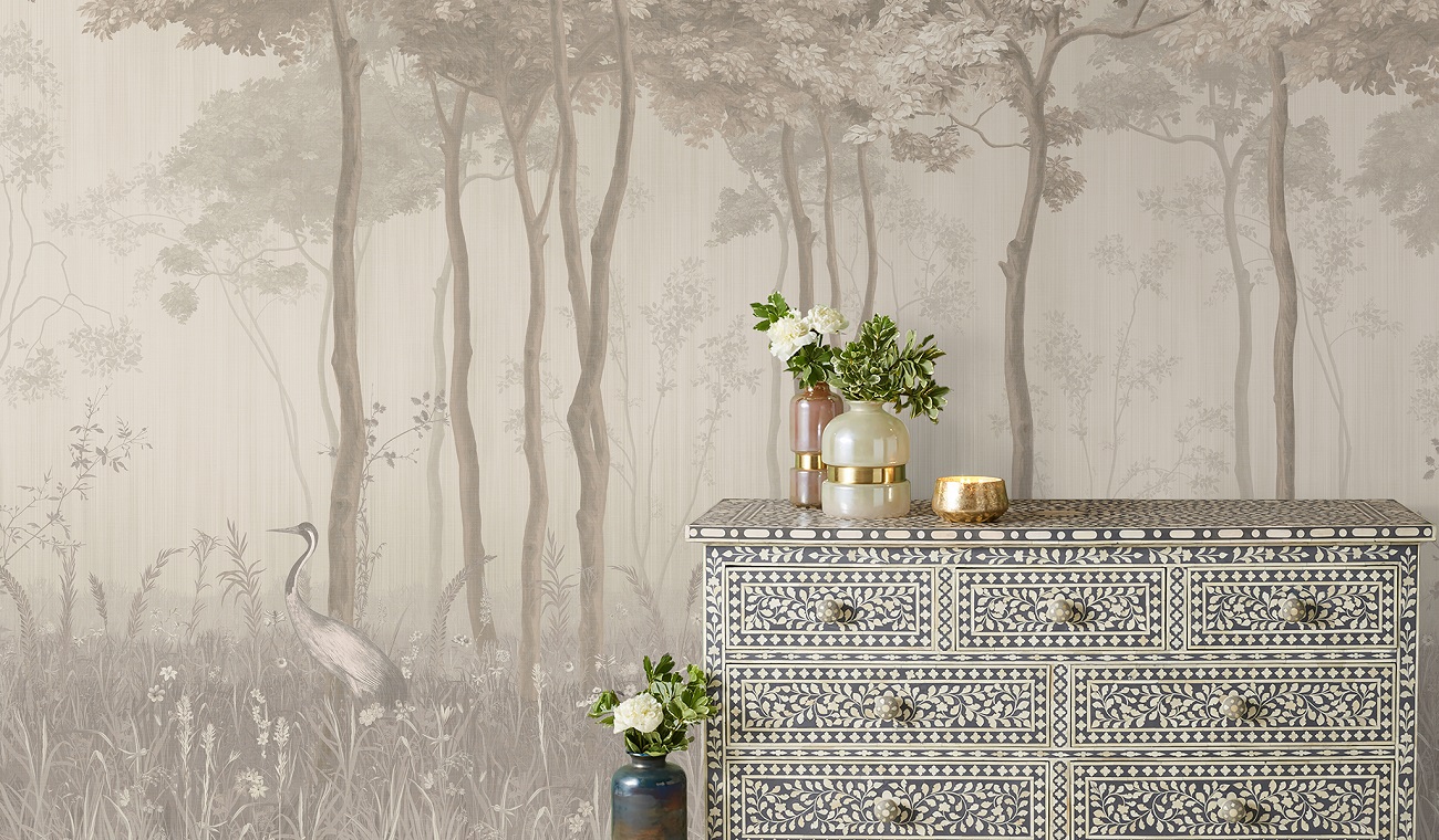 Панно Affresco Wallpaper Part 1 Forest Glade AF951-COL3 2x2,68 м фото в интерьере