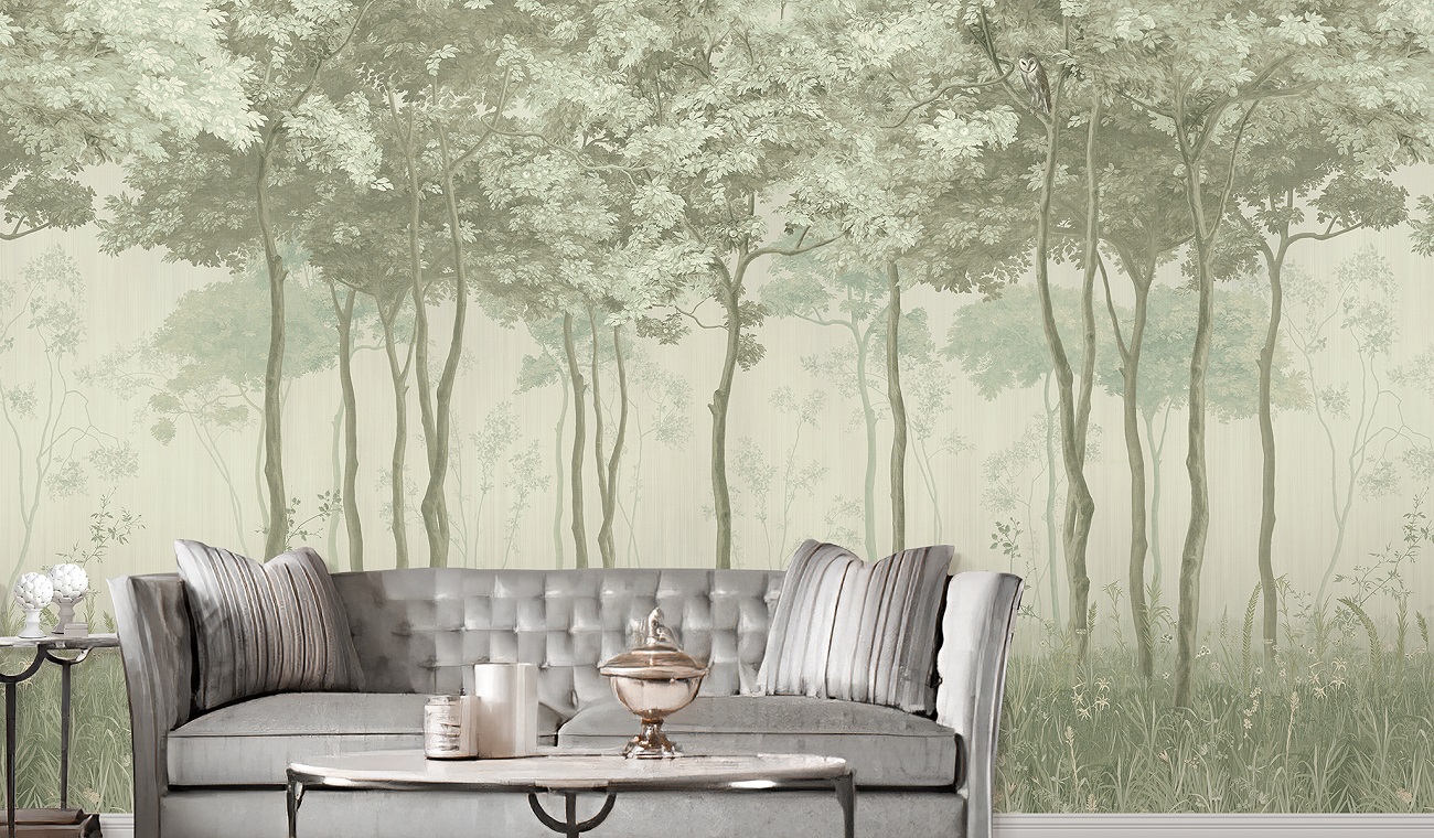 Панно Affresco Wallpaper Part 1 Forest Glade AF951-COL5 2x2,68 м фото в интерьере