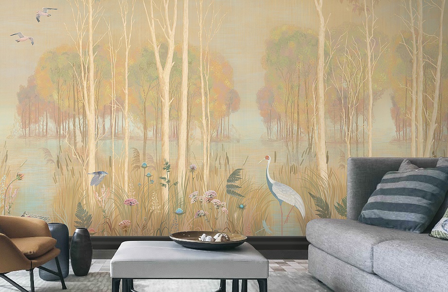 Панно Affresco Wallpaper Part 1 Vesna AB135-COL3 2x6,03 м фото в интерьере