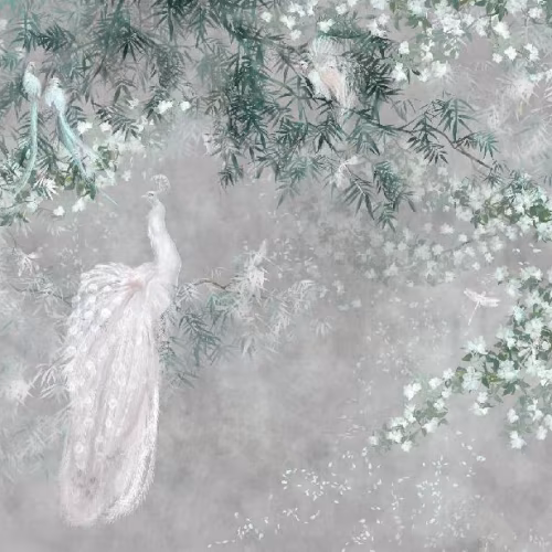 Панно Affresco Wallpaper Part 1 White Birds AB124-COL1 2x3,35 м