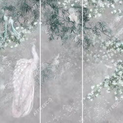 Панно Affresco Wallpaper Part 1 White Birds AB124-COL1 2x3,35 м