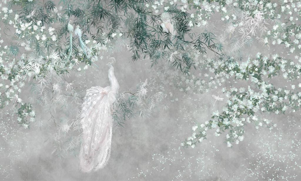 Панно Affresco Wallpaper Part 1 White Birds AB124-COL1 2x3,35 м Панно Affresco Wallpaper Part 1 White Birds AB124-COL1 2x3,35 м