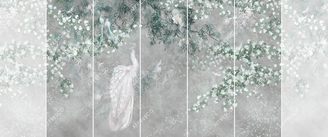 Панно Affresco Wallpaper Part 1 White Birds AB124-COL1 2x3,35 м Панно Affresco Wallpaper Part 1 White Birds AB124-COL1 2x3,35 м
