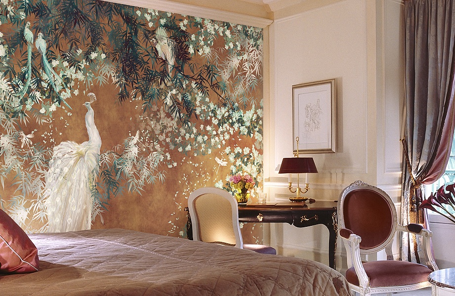 Панно Affresco Wallpaper Part 1 White Birds AB124-COL2 2x3,35 м фото в интерьере