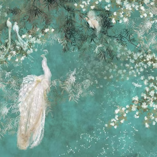 Панно Affresco Wallpaper Part 1 White Birds AB124-COL4 2x3,35 м