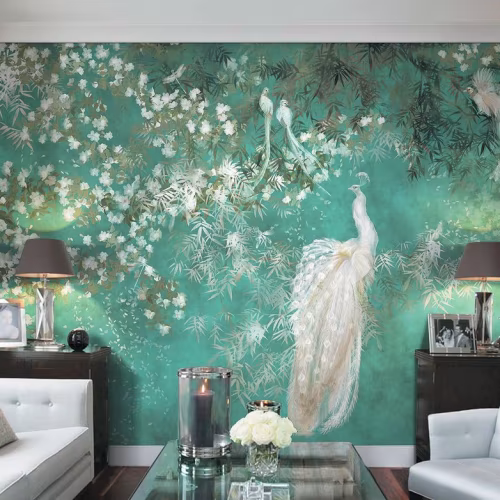 Панно Affresco Wallpaper Part 1 White Birds AB124-COL4 2x3,35 м