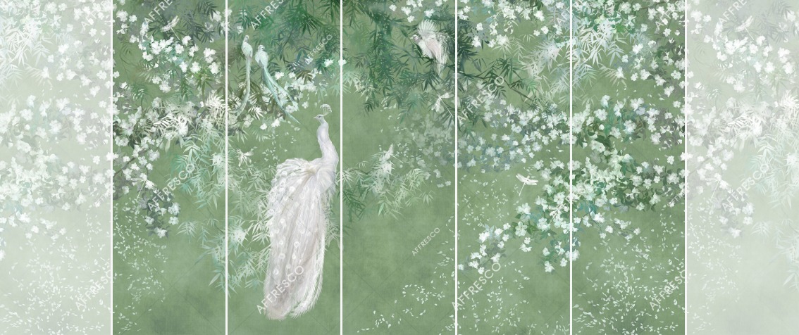 Панно Affresco Wallpaper Part 1 White Birds AB124-COL6 2x3,35 м