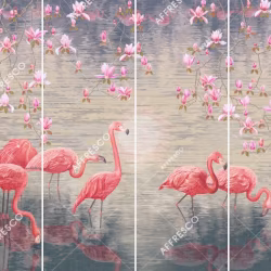 Панно Affresco Wallpaper Part 1 Flamingo AB134-COL1 2x2,68 м